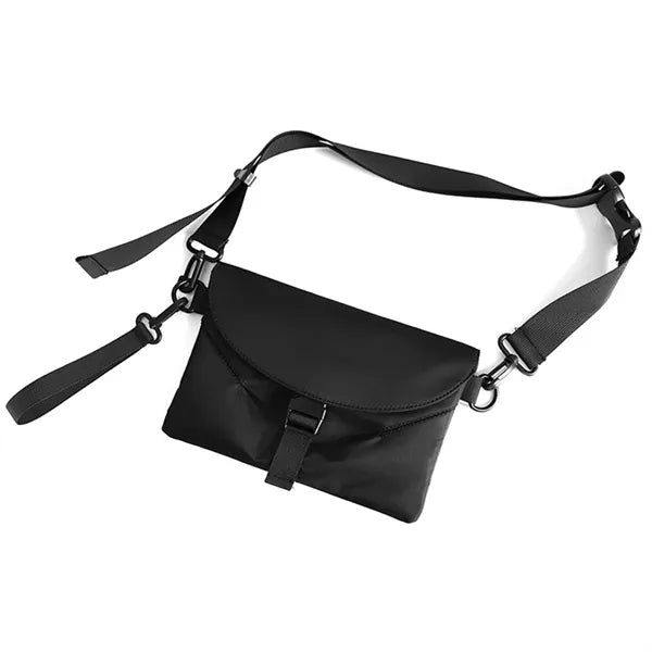 Black Cool Sling Bag for Men Chest Crossbody Waterproof