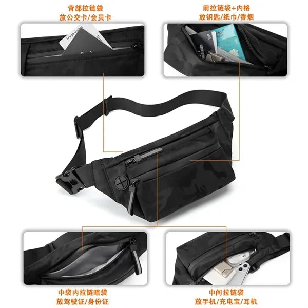 Sling Bag Chest Black Men