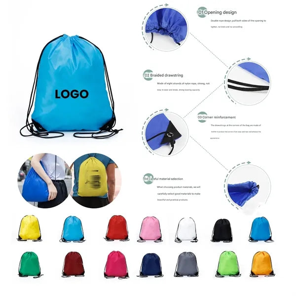 Full color Polyester Drawstring Sports Backpack