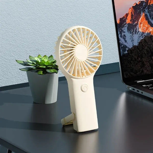 USB Rechargeable Handheld Fan with Portable Lanyard Hole