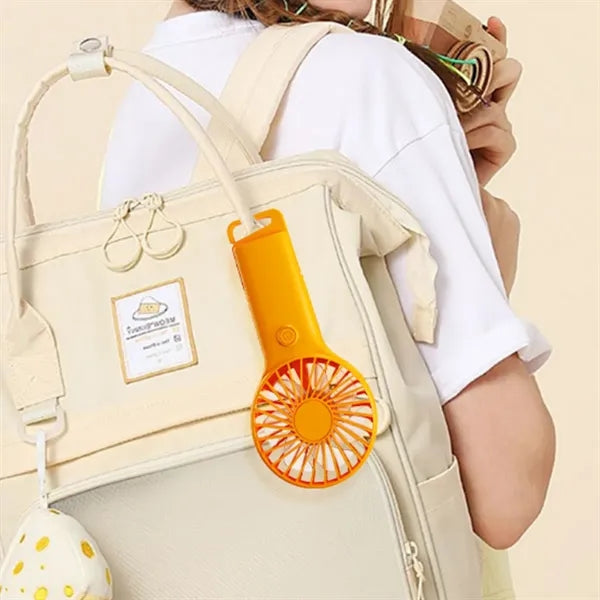 USB Rechargeable Handheld Fan with Portable Lanyard Hole