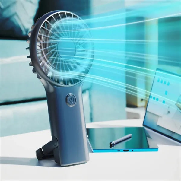 USB Rechargeable Handheld Fan with Portable Lanyard Hole