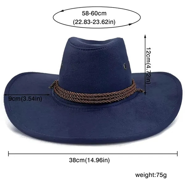 Cowboy Suede Outdoor Sun Horse Riding Big Brim Hat