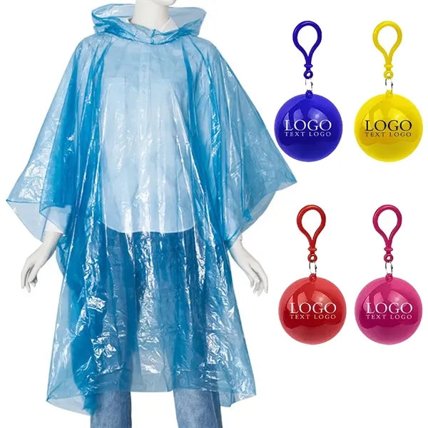 Keychain Ball Poncho Disposable Raincoat