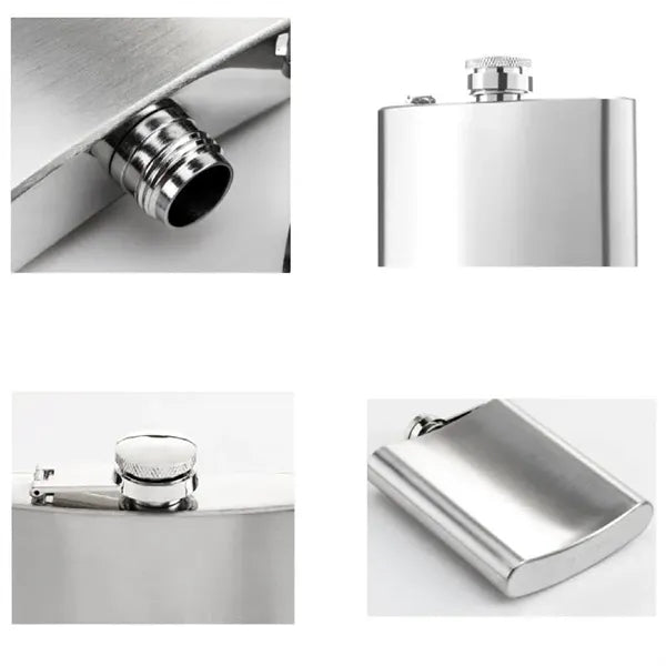 6 oz Stainless Steel Hip Flask with Funnel for Men & Women