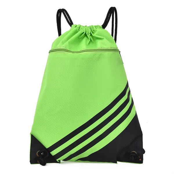 600D Contrast Drawstring Backpack with Zipper Pocket