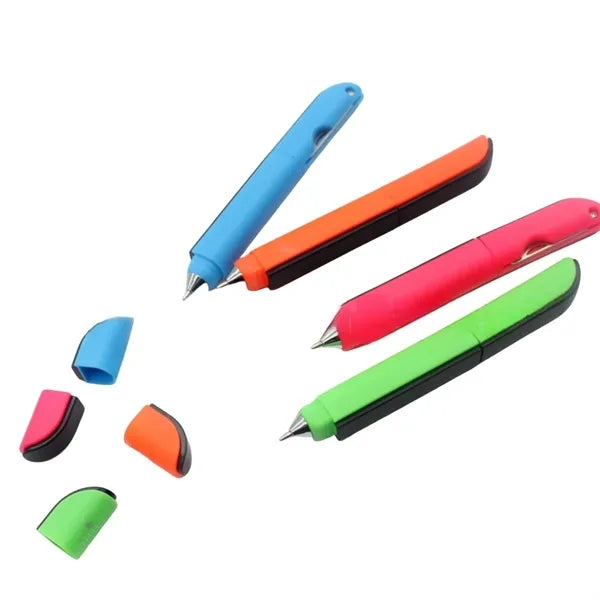 Portable 4 in 1 Ballpoint Pen With Ruler Scissors Art Knife