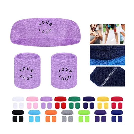 Sports Headband and Wrist Guard Set