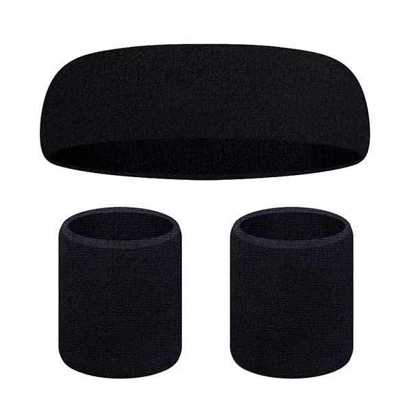 Sports Headband and Wrist Guard Set