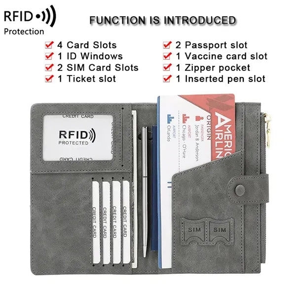 Passport Holder Cover Wallet RFID Blocking