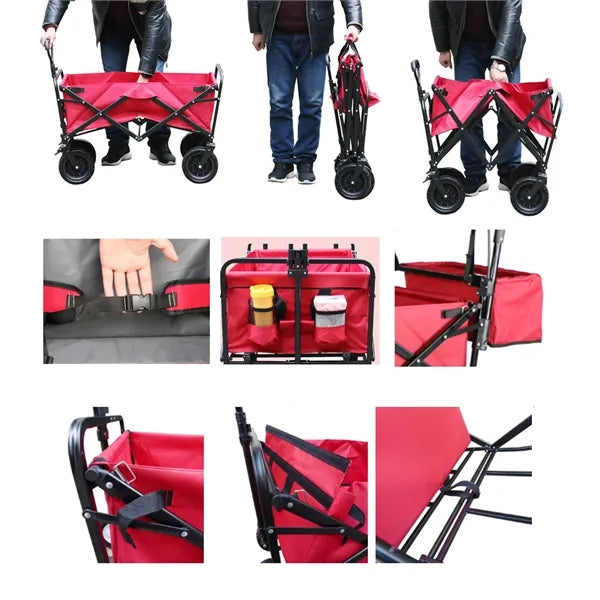 Outdoor Four-wheel Foldable Portable Picnic Trolley