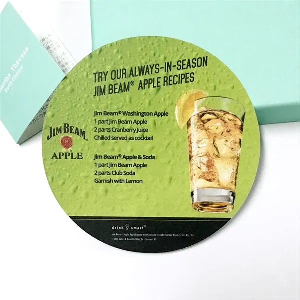 4" Custom Printed Pulpboard Coaster (12pt-54pt)