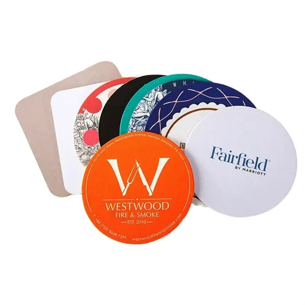 4" Custom Printed Pulpboard Coaster (20pt-55pt)