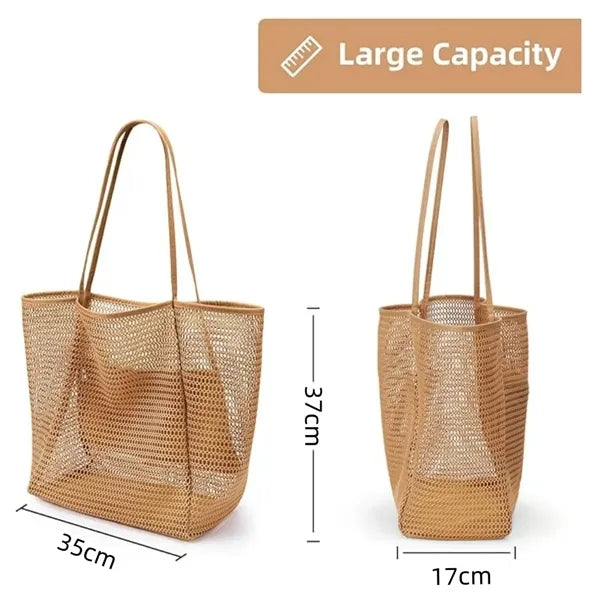 Large Shoulder Mesh Beach Tote Bag