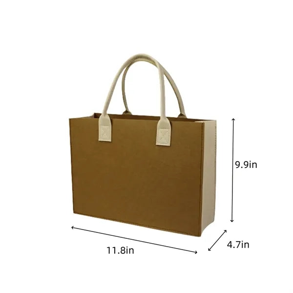 11.8 x 9.9 Inch Customizable Travel Shopping Felt Tote Bag