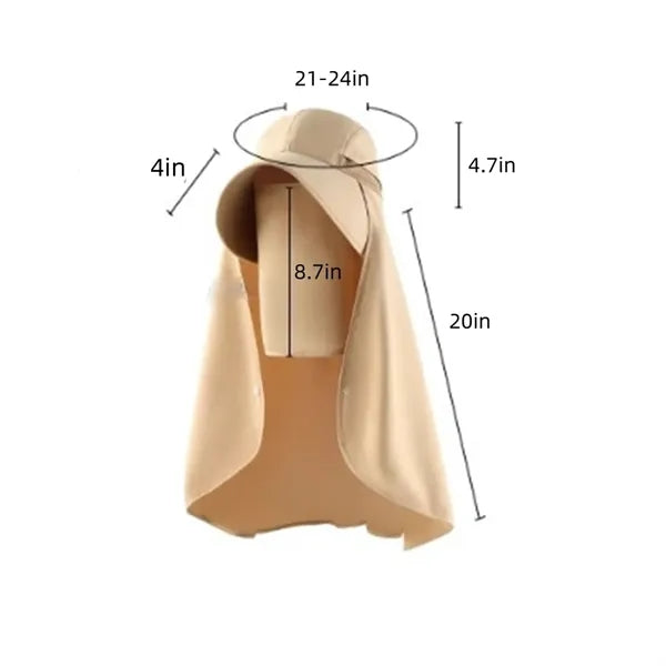 24.5 Inch All-Around Extended Face Neck Sun Hat