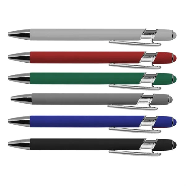 Rubberized Metal Ballpoint Pen with Stylus