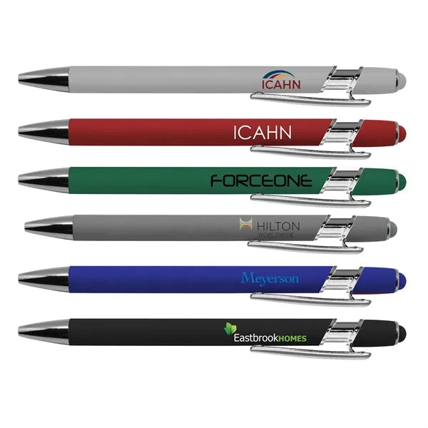 Rubberized Metal Ballpoint Pen with Stylus