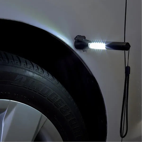 4-in-1 Safety Tool with Cob Flashlight