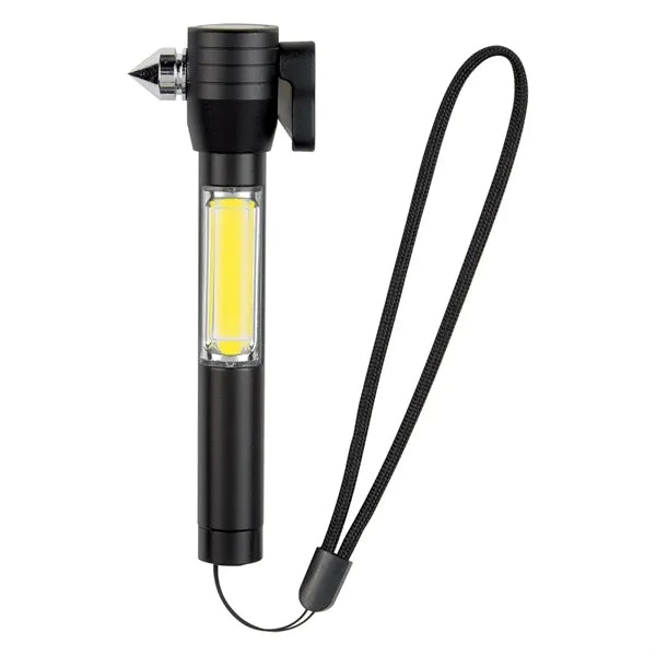 4-in-1 Safety Tool with Cob Flashlight