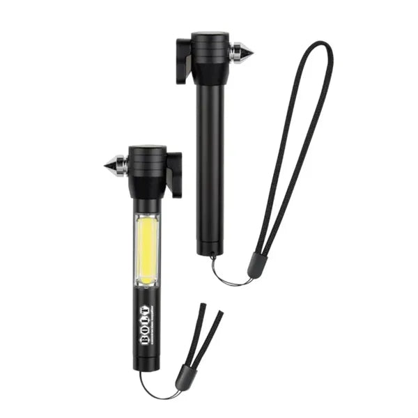 4-in-1 Safety Tool with Cob Flashlight
