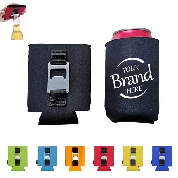 Neoprene Can Cooler With Bottle Opener