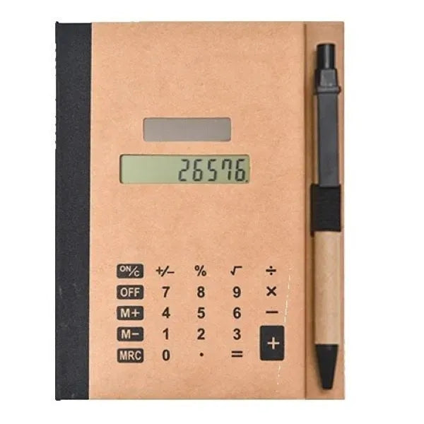 Recycled Solar Calculator with Pen, Notepad, Sticky Notes