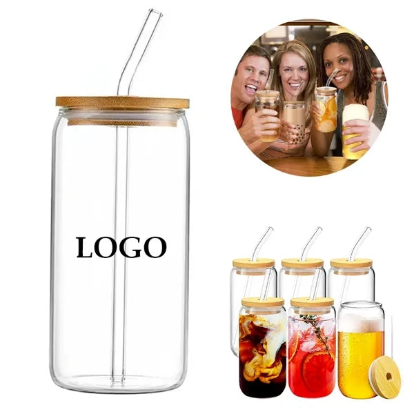 Eco-Friendly Borosilicate Glass Tumbler with Lid & Straw