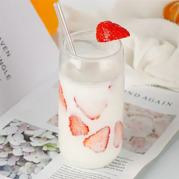Eco-Friendly Borosilicate Glass Tumbler with Lid & Straw