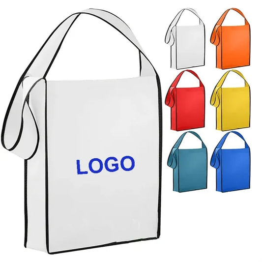 Non-Woven Messenger Custom Tote Bag - 12" x 14 1/2" x 4"