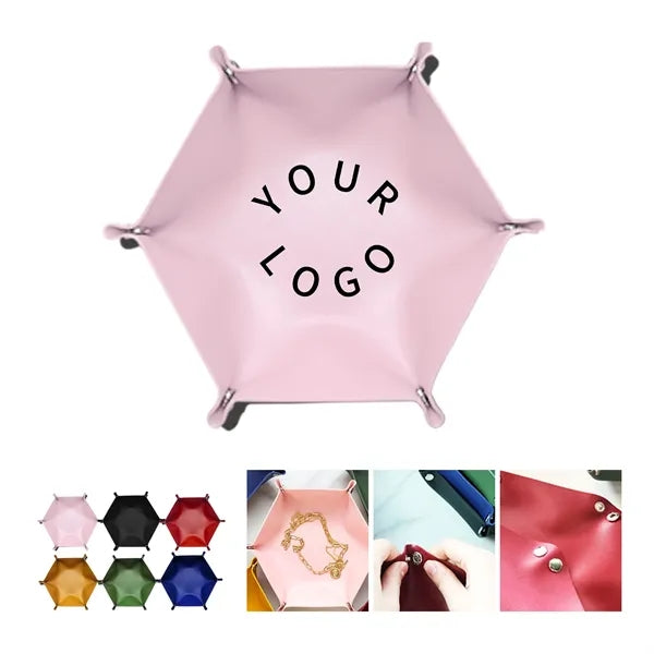 Hexagonal PU Leather Lipstick and Cosmetics Storage Box