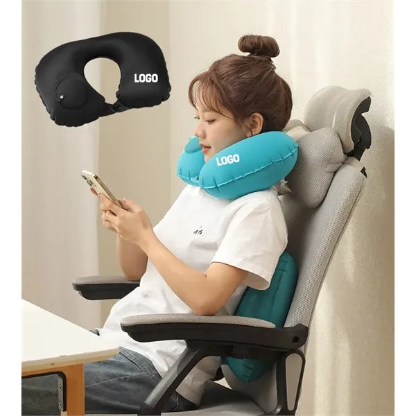 Logo Inflatable Travel Pillow Bulk