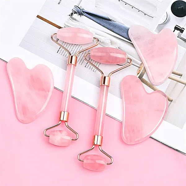 Rose Quartz Facial Massager Set