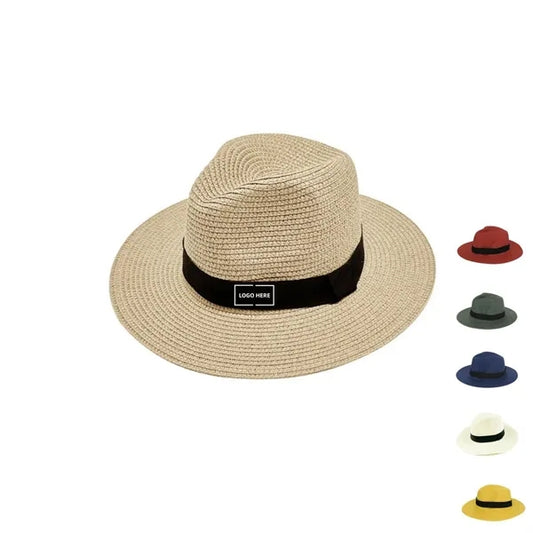 Unisex Wide Brim Natural Straw Hat