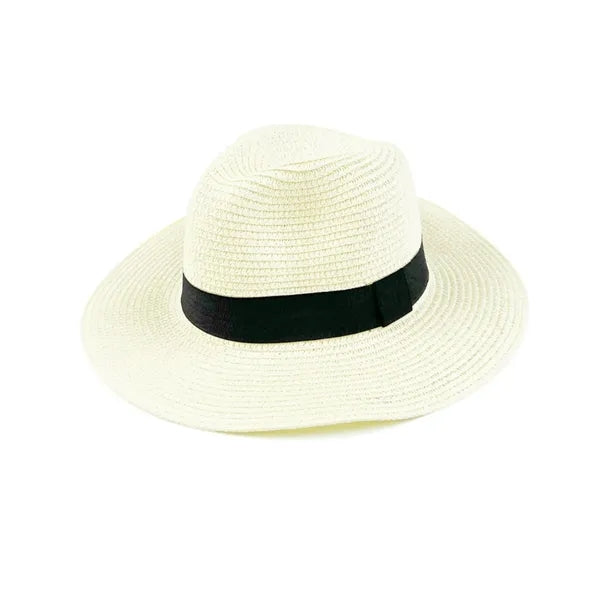 Unisex Wide Brim Natural Straw Hat