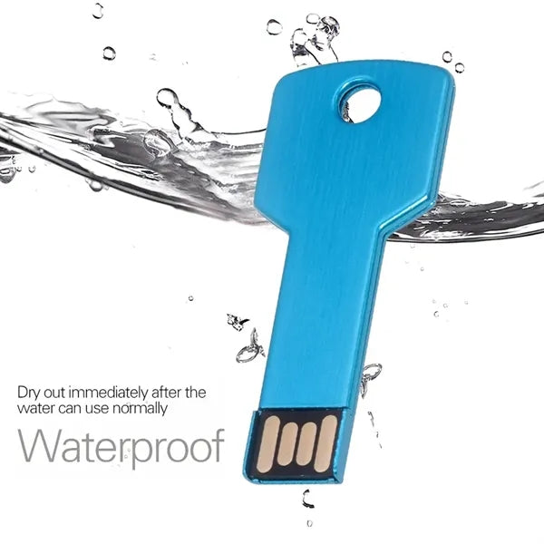 1 Pack 4GB USB 2.0 Metal Key Shape Thumb Drive