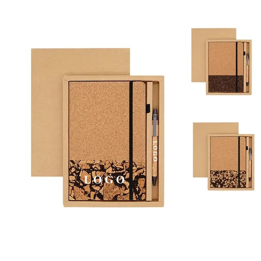 Cork Journal Set with Pen & Gift Box Office Sullpies