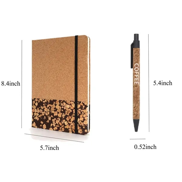 Cork Journal Set with Pen & Gift Box Office Sullpies