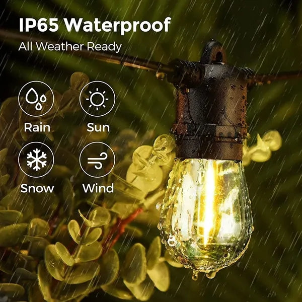 Solar Outdoor String Lights Large Bulb