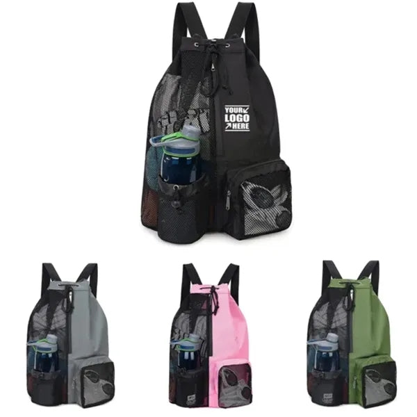 Mesh Beach Backpack With Wet Pocket
