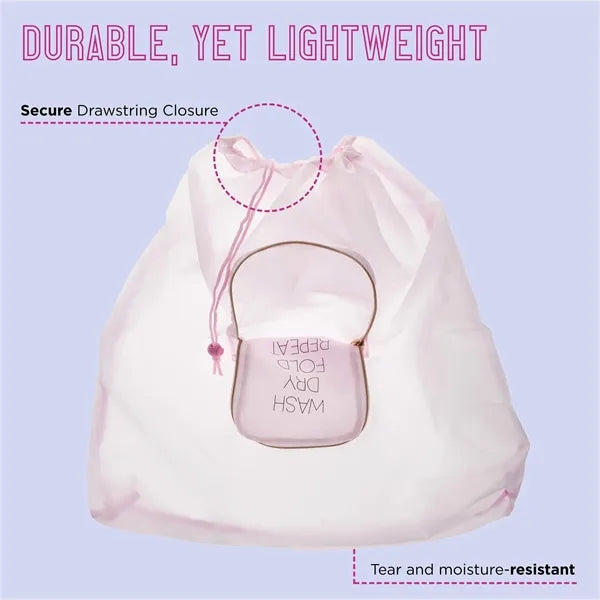 Travel Laundry Bag with Zipper and Drawstring