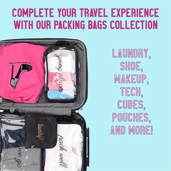 Travel Laundry Bag with Zipper and Drawstring