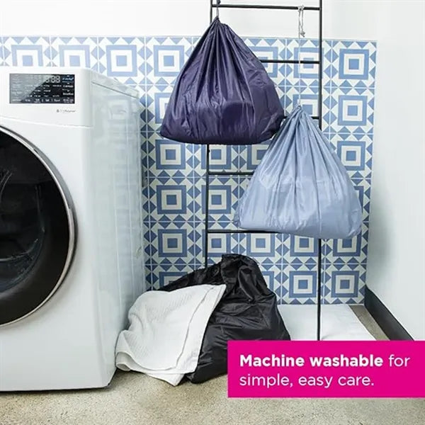 Travel Laundry Bag with Zipper and Drawstring
