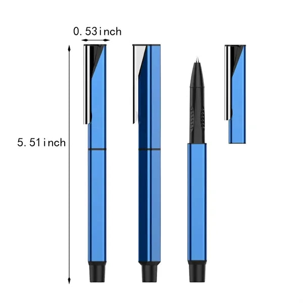 Durable office school writing metal square ballpoint pen