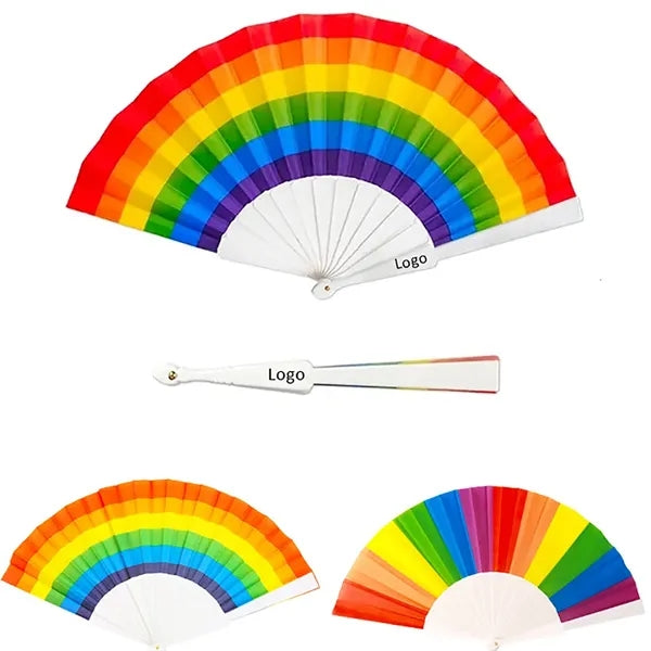 Folding Rainbow Hand Fan