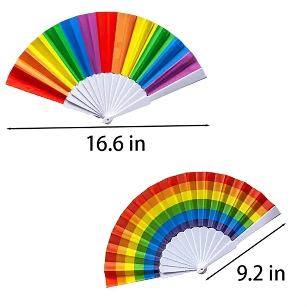 Folding Rainbow Hand Fan