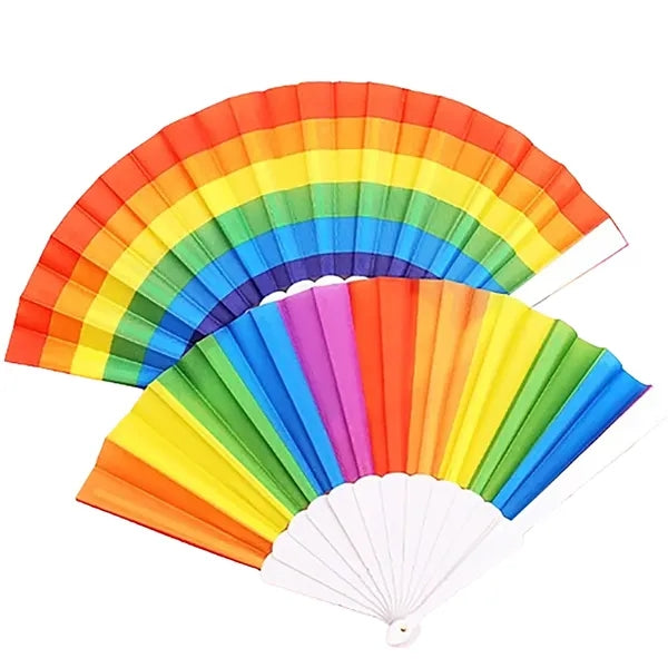 Folding Rainbow Hand Fan