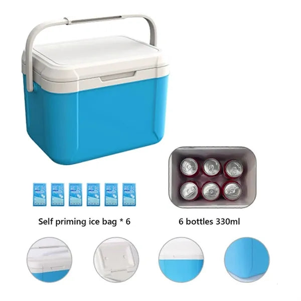 6L Portable Insulated Cooler Box Mini Travel Ice Chest