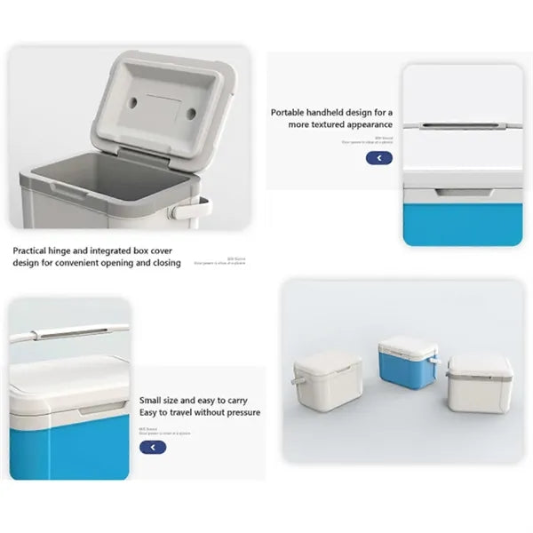 6L Portable Insulated Cooler Box Mini Travel Ice Chest