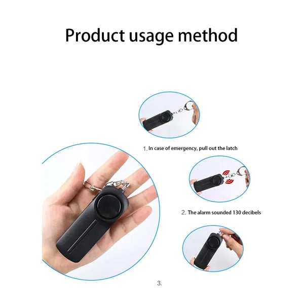 130DB Personal Security Alarm Keychain with LED Lights